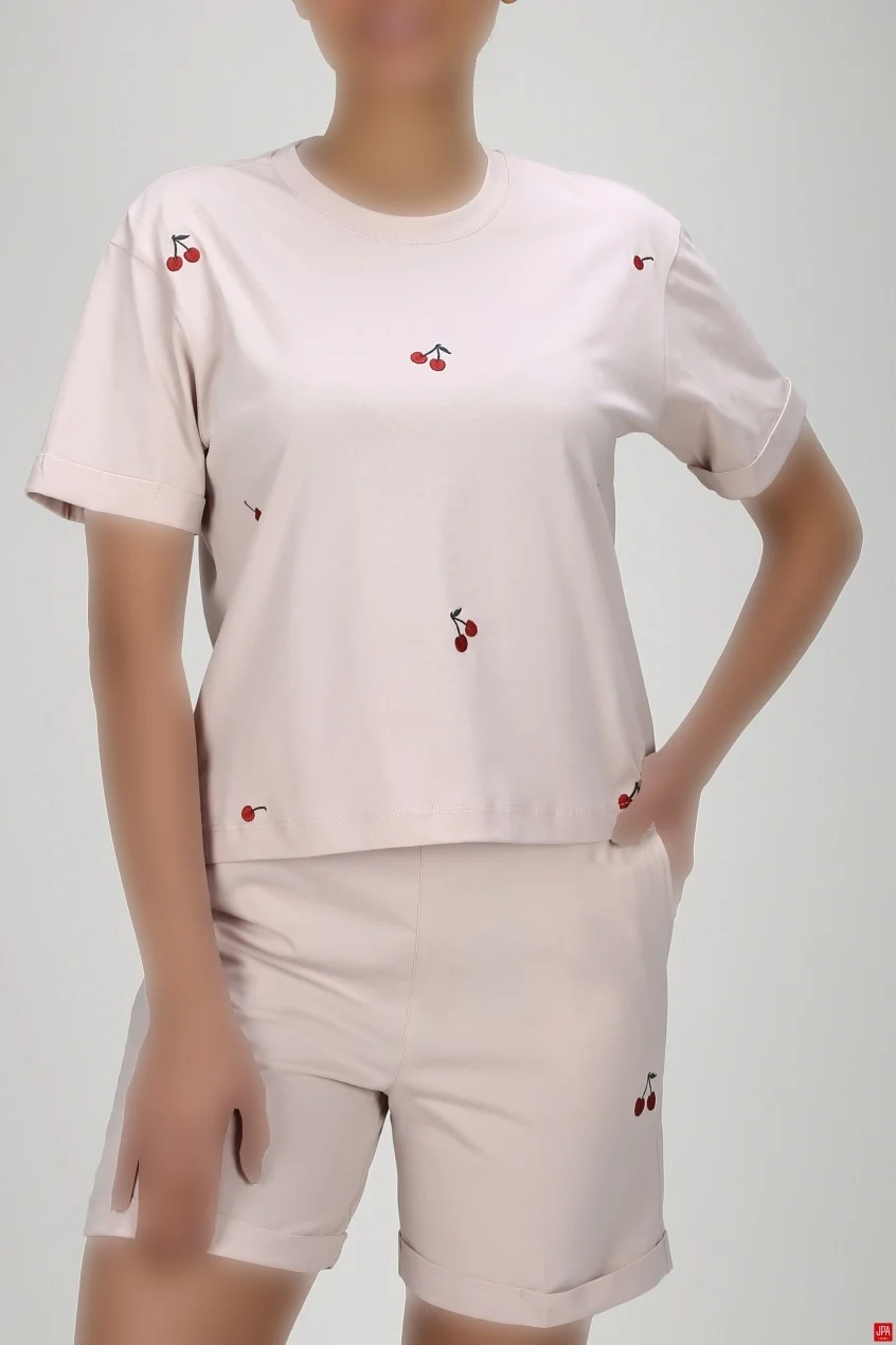 ست تیشرت و شلوارک زنانه کد03202